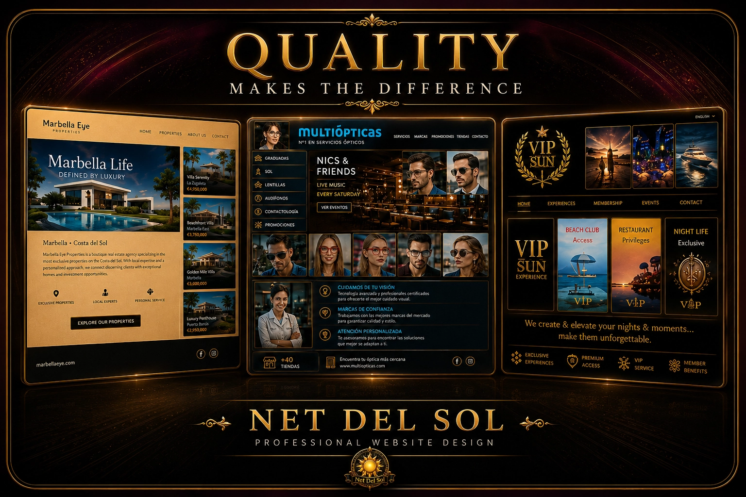 Net Del Sol quality makes the difference contact showcase