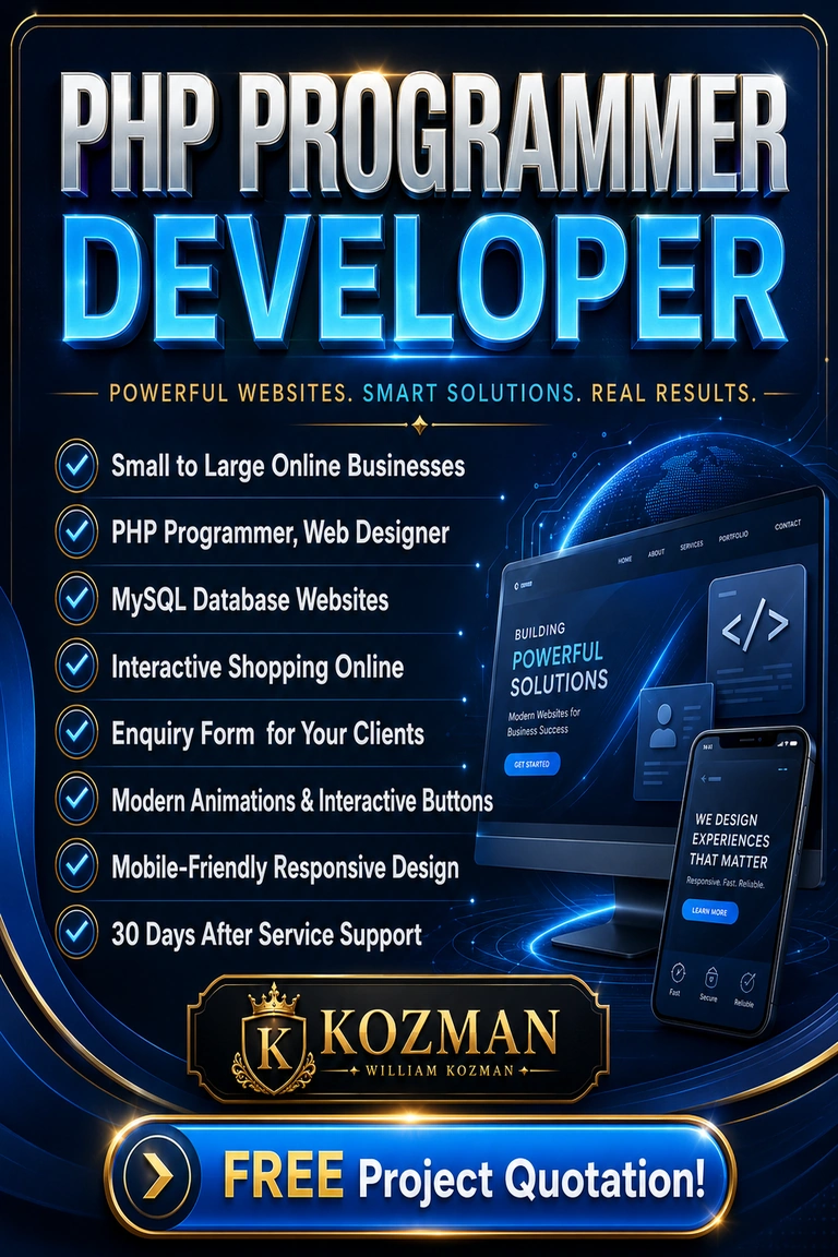PHP programmer developer services advert from Net Del Sol