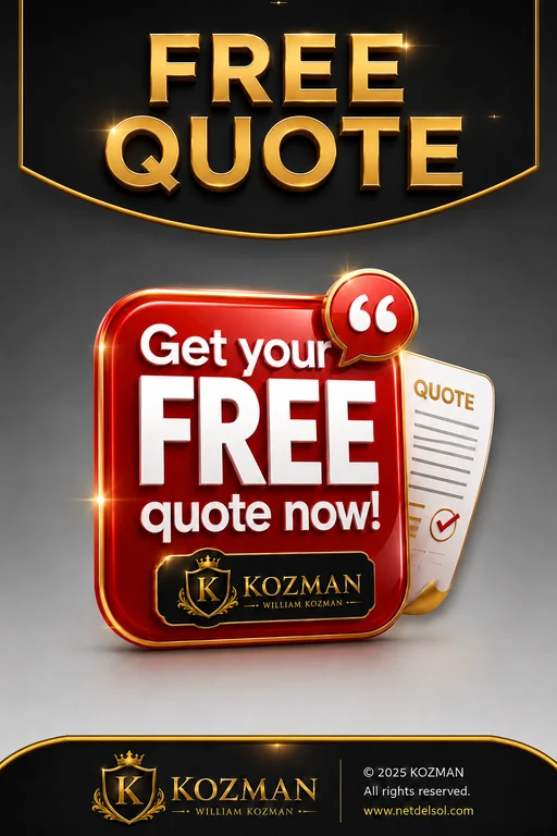 Net Del Sol free quote service pillar with quotation request artwork.