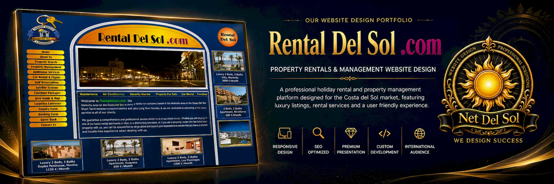 Net Del Sol luxury website design portfolio slide 1