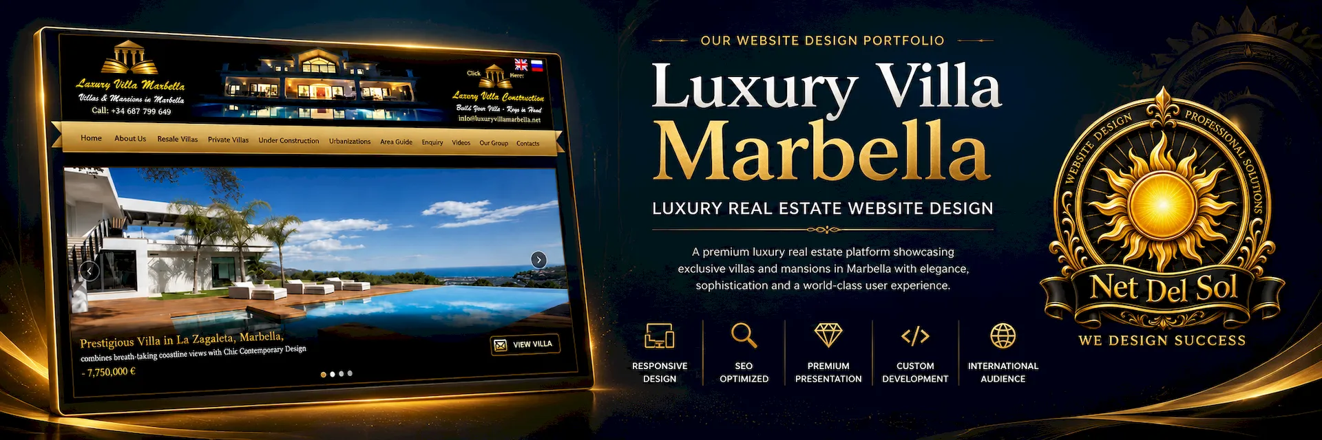 Net Del Sol luxury website design portfolio slide 2