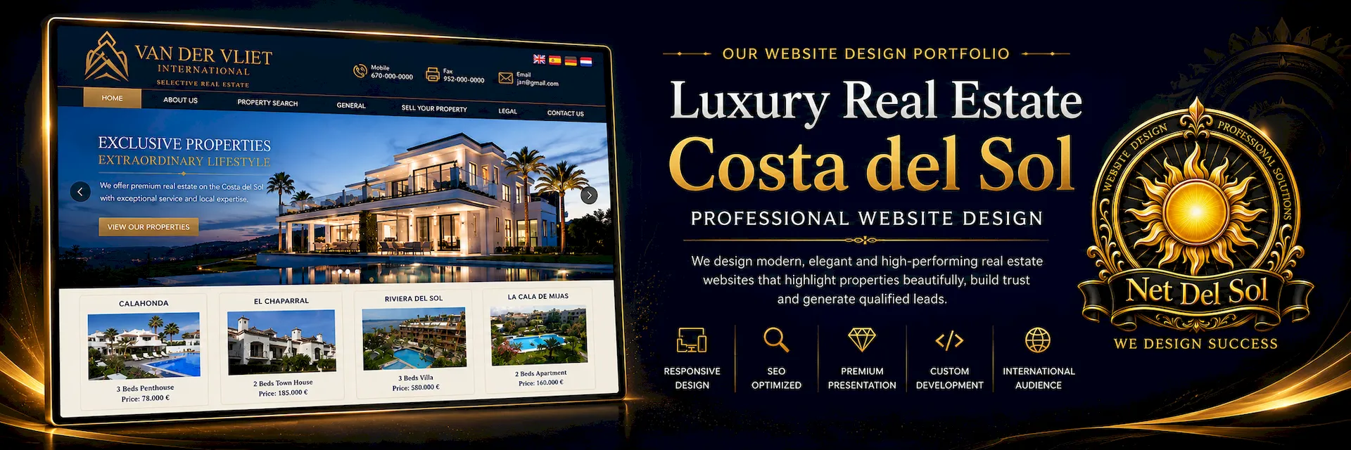 Net Del Sol luxury website design portfolio slide 3