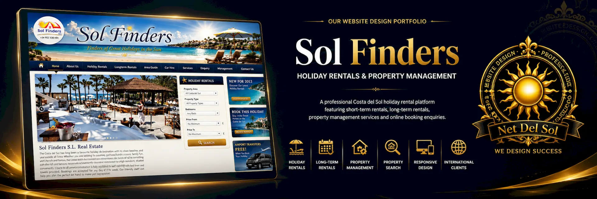 Net Del Sol luxury website design portfolio slide 6
