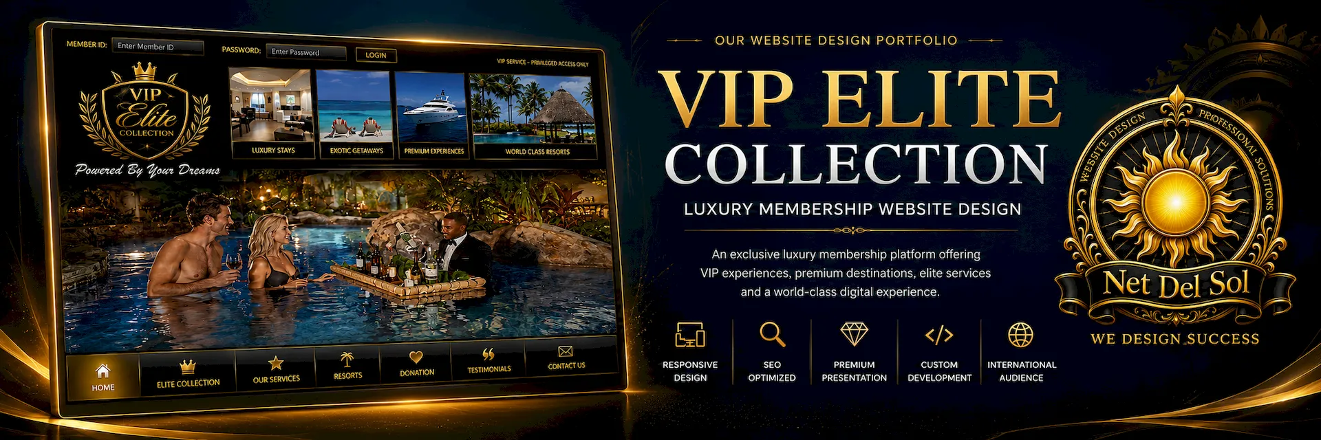 Net Del Sol luxury website design portfolio slide 9
