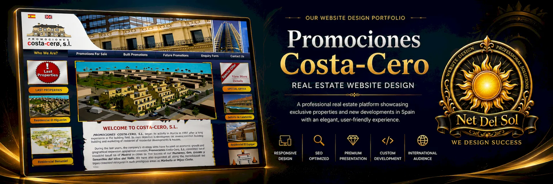 Net Del Sol luxury website design portfolio slide 11
