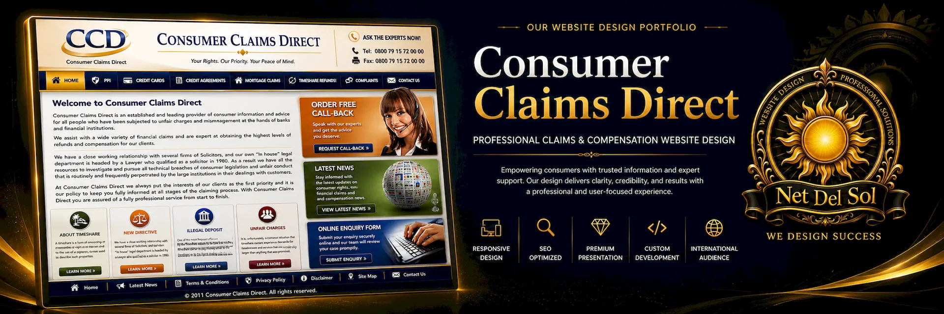 Net Del Sol luxury website design portfolio slide 13