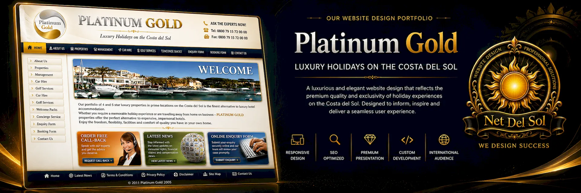 Net Del Sol luxury website design portfolio slide 14