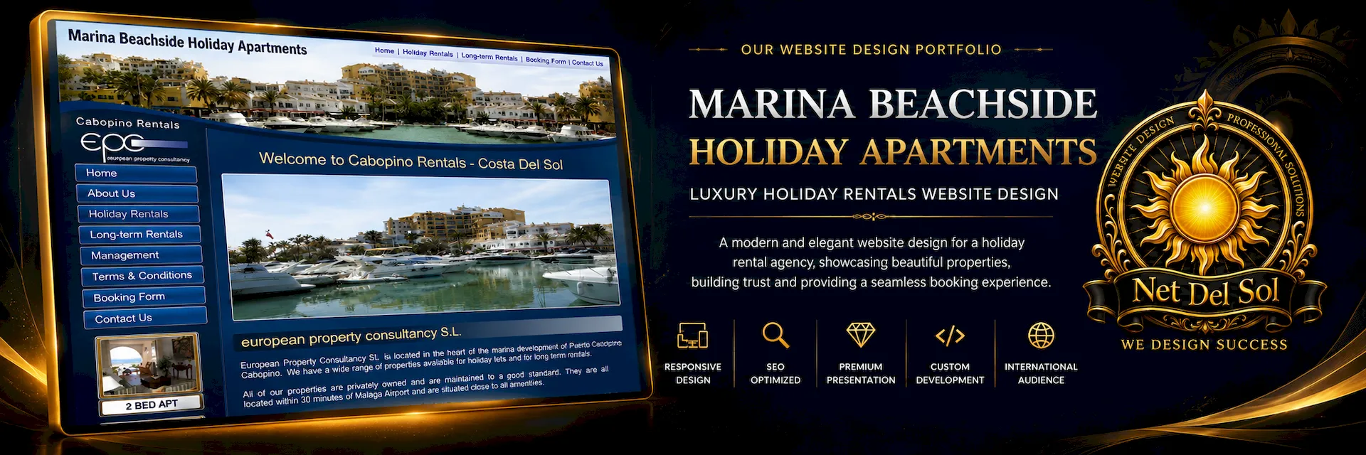 Net Del Sol luxury website design portfolio slide 21