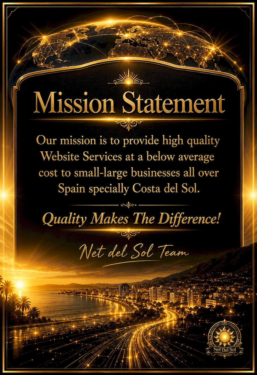 Net Del Sol mission statement for website services across Costa del Sol