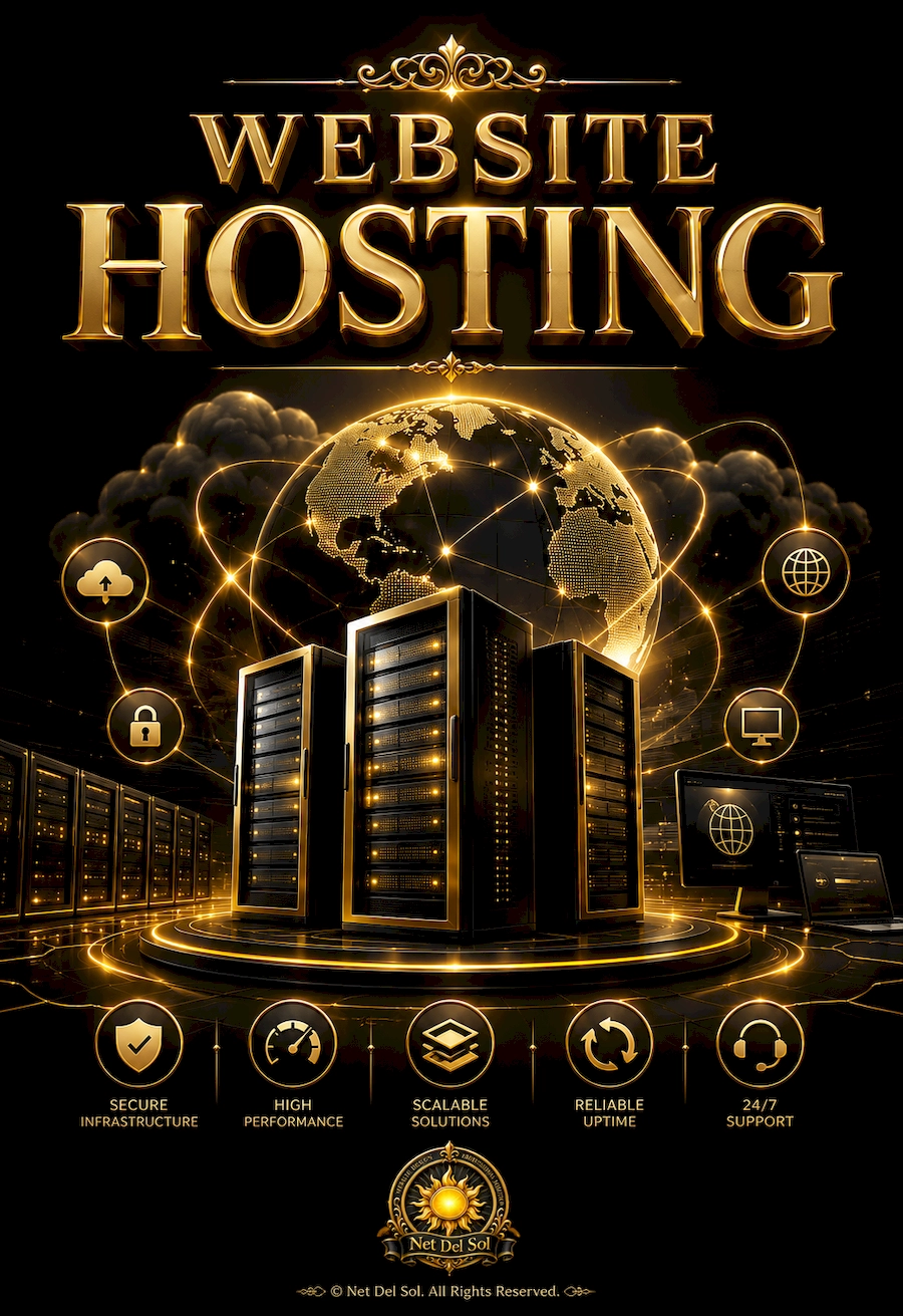 Website hosting services with secure servers and global connectivity by Net Del Sol