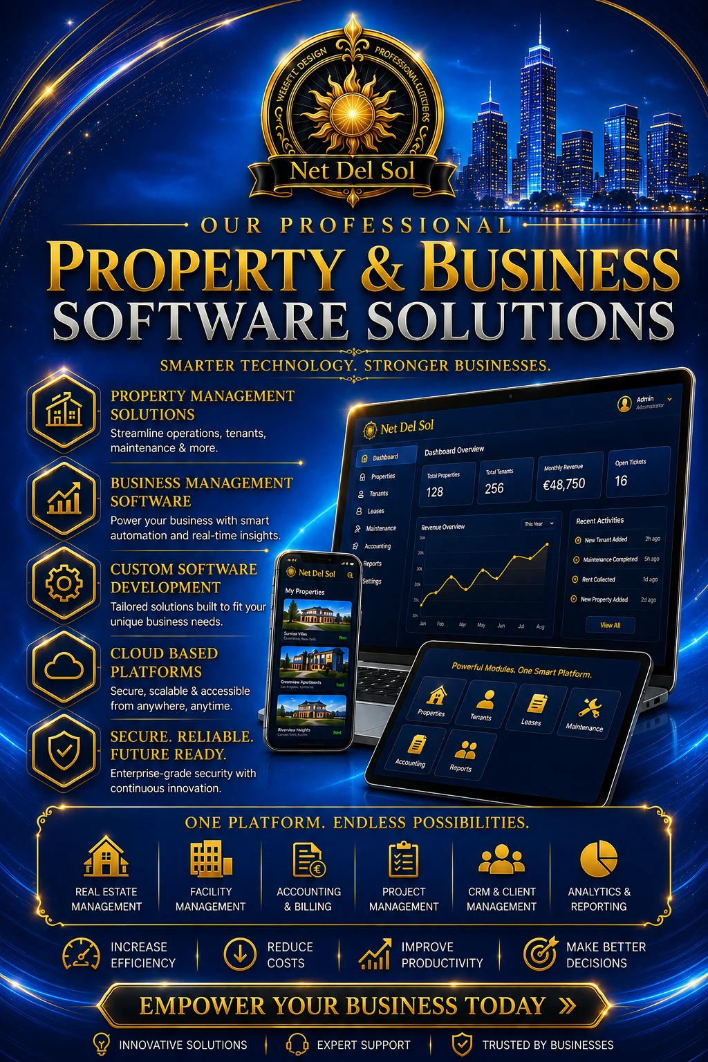 Net Del Sol professional property and business software solutions master artwork