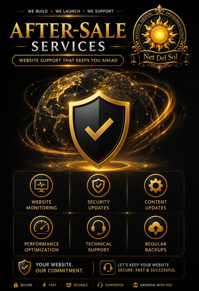 After-sale website support services with maintenance and technical assistance by Net Del Sol