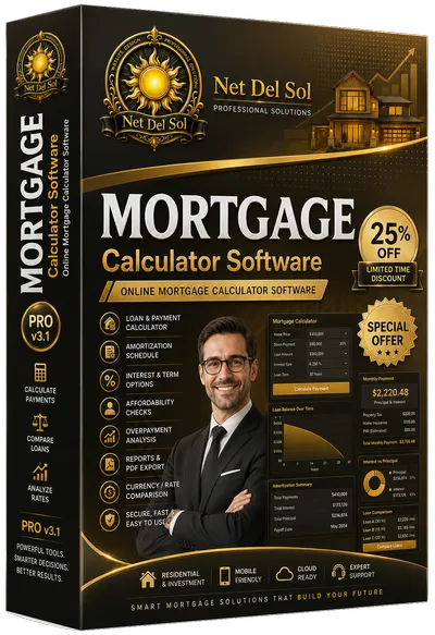 Mortgage calculator software artwork from Net Del Sol